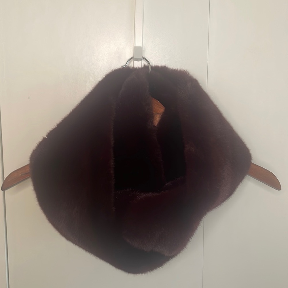 Maroon Faux Fur Infinity Scarf